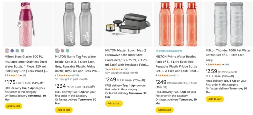 Image of MILTON Products Starting At @₹175