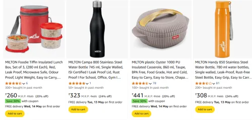 Image of MILTON Products Starting At @₹260