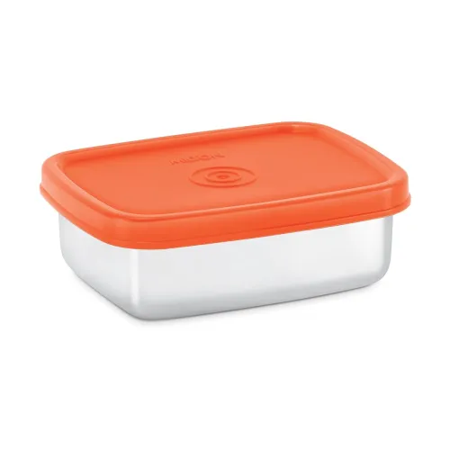 Image of MILTON Steel Pro Rectangular 400 Stainless Steel Container, 425 ml, Orange