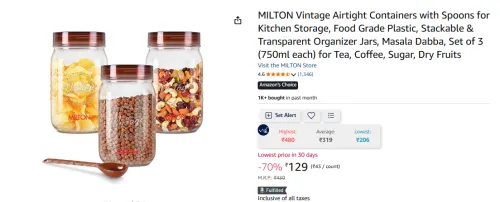 Image of MILTON Vintage Airtight Containers Set of 3