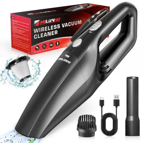 Image of Milunho Cordless Handheld Vacuum Cleaner for Car/Pet Use – 500ml, HEPA Filter