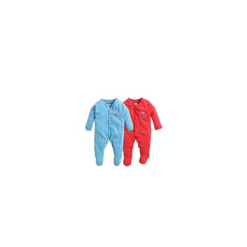 Image of MINITATU Girls Cotton Variety Pack Sleepsuit of 2