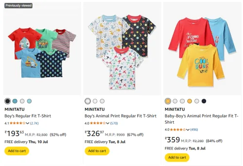 Image of MINITATU Kid's T-Shirt Upto 90% Off