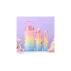 Minnikoo Motivation Bottle Set of 3 Water Bottles (2000ML, 1000ML, 500ML)