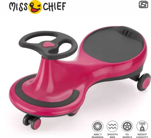 Image of Miss & Chief Cruiser Assembled Swing Car for Kids (2-5 Years) Rideons & Wagons Non Battery Operated Ride On (Maroon)
