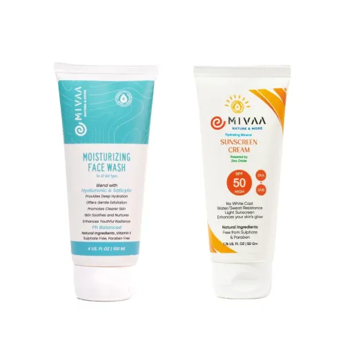 Image of Mivaa Face Wash 100ml + Sunscreen SPF 50 Combo