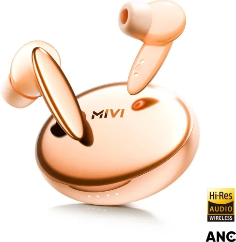 Image of Mivi Superpods Opera ANC Bluetooth (Popular Peach, True Wireless)