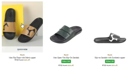 Image of MOCHI Men Flip Flops with Fabric upper Starting At @₹715