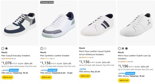Image of Mochi Men's Sneakers at minimum 60% Discount