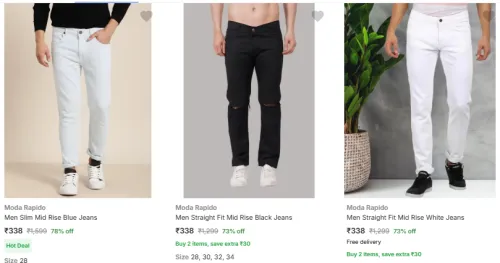 Image of Moda Rapido Jeans Flat ₹338