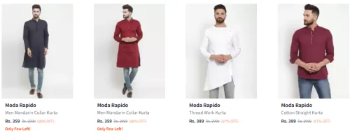 Image of Moda Rapido Men's Kurta at minimum 84% Discount