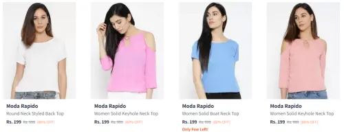 Image of Moda Rapido Neck Styled Top Starting At @₹199