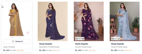 Image of Moda Rapido Printed Poly Saree Starting At ₹293
