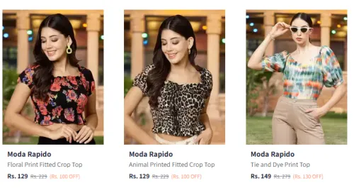 Image of Moda Rapido Women Floral Printed Crop Top Starting At ₹129