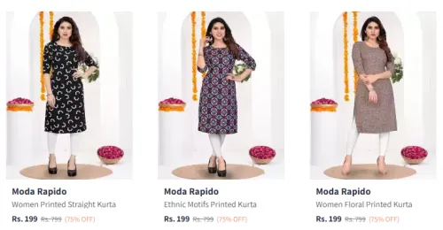 Image of Moda Rapido Women Straight Kurta Starting At ₹199
