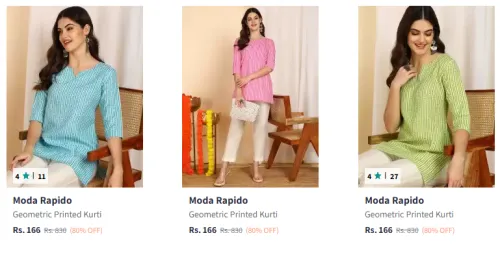 Image of Moda Rapido Women's Kurti at Minimum 80% Discount