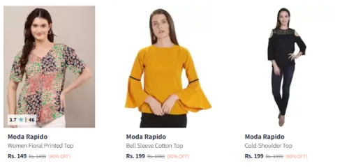 Image of Moda Rapido Women's Top at Minimum 90% Discount
