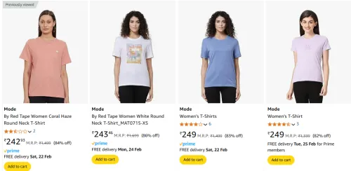 Image of Mode By Red Tape Women's T-Shirt Starting Price @₹242