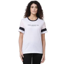 Mode By Red Tape Women White Round Neck T-Shirt