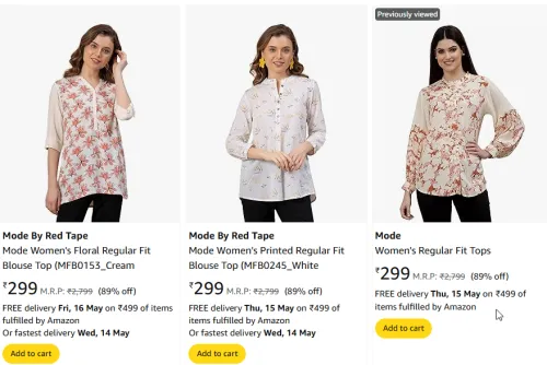 Image of Mode Women's Blouse Top Minimum 89% Discount