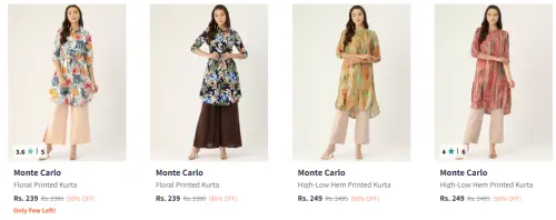 Image of Monte Carlo Floral Printed Kurta Starting At ₹239