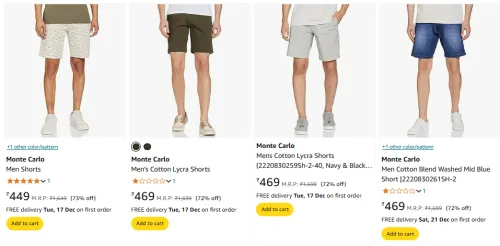 Image of Monte Carlo Men's Bermuda Shorts up to 72% Discount