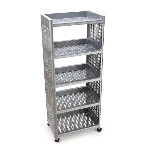 Image of Morbrix 5 Layer Plastic Kitchen Storage Trolley Rack