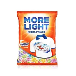More Light Extra Power Laundry Detergent powder 4kg with Enzymatic Action Removes Tough