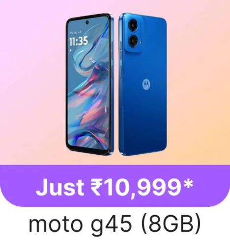 Image of Motorola G45 5G Smartphone @ ₹10999 on Flipkart GOAT Sale