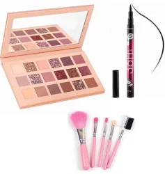 Munix Makeup Set – 5 Brushes, 18-Color