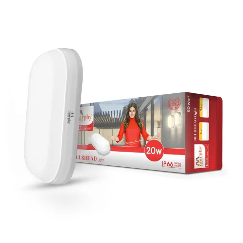 Image of Murphy 20W LED Oval Shape Bulkhead Wall Lamp Cool White, Pack of 1 | 2-Year Warranty