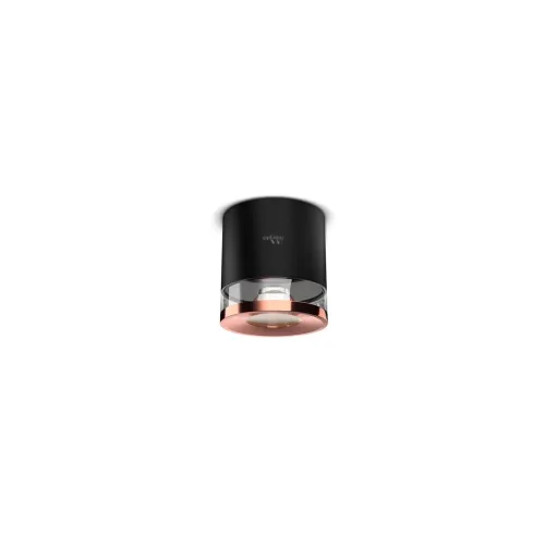 Image of Murphy 6W Crystal Black Rose Gold Cylindrical COB Surface Lights for Ceiling