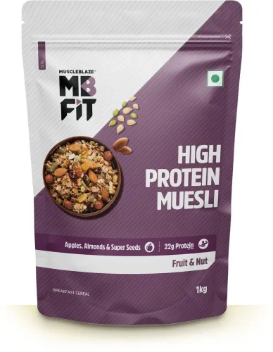 Image of MUSCLEBLAZE High Protein Muesli 18g Protein (1 kg) Fruits & Nut