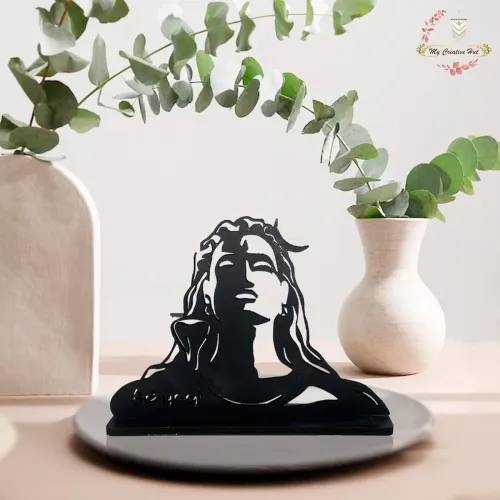 Image of My Creative Hut Wooden Quotes Table Decor (Adiyogi design):