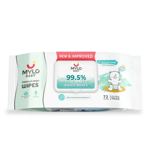 Image of Mylo Baby 99.5% Pure Water Based Wipes, 4X Thicker Cotton Fabric