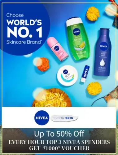 Image of Myntra Big Fashion Festival: Minimum 50% off on NIVIEA Women's Beauty Products 