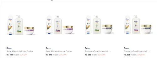 Image of Myntra Cosmetic Sale: Minimum 60% Discount on Dove's Hair care products