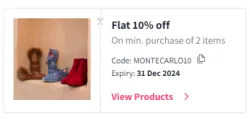 Myntra Coupon: Extra 10% off on Monte Carlo mens Fashion