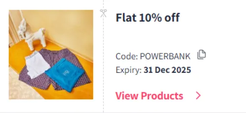 Image of Myntra Coupon: Flat 10% Off on Powerbanks