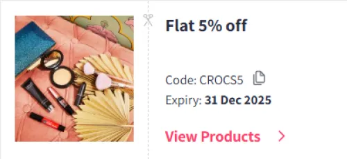 Image of Myntra Coupon: Flat 5% Off on Crocs
