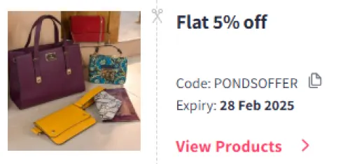 Image of Myntra Coupon: Flat 5% Off On Ponds Product