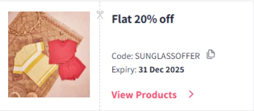 Image of Myntra Coupon : Flat 20% Off on Sunglasses