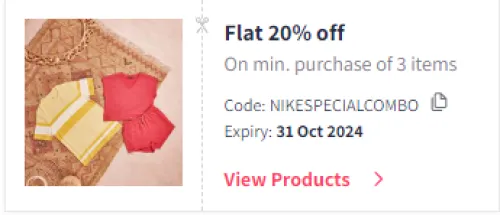 Image of Myntra Coupon: Flat 20% off on Nike Fashion & Clothing