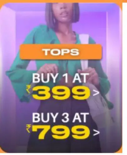 Image of Myntra Genz Store: Buy 3 Tops at ₹799