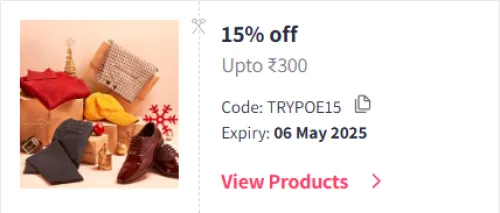 Image of Myntra Coupon: Flat 15% Off on POE Men's Fashion