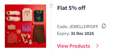 Image of Myntra Coupon: Flat 5% Off on Yellow Chimes Jewellery