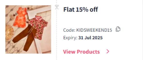 Image of Myntra Coupon : Flat 15% Off on MINI KLUB Kid's Clothing 