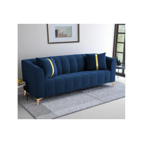 Image of Mystic Blue Velvet 3-Seater Sofa