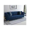 Mystic Blue Velvet 3-Seater Sofa