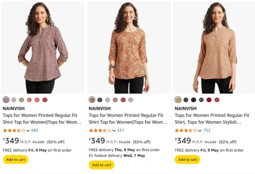Image of NAINVISH Women's Wear at Minimum 75% Discount